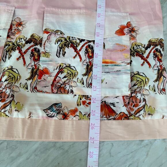 Royalty by Maluma Men Jacket Size L Hawaiian Printed Tropical Half Zip Relaxed - Picture 8 of 8